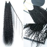 Crochet Boho Box Braids with Human Hair Curls 24 Inch