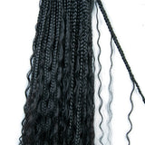 Crochet Boho Box Braids with Human Hair Curls 24 Inch
