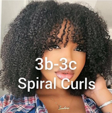 None Lace Wig 3c Afro Kinky Curly Hand Tied With Bangs