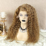 13x4 T Part Lace Front Wig Honey Blonde #27 Color Deep Wave