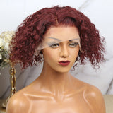 13x4 Lace Front Wigs 99J Color Deep Curly