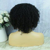 None Lace Wig 3c Afro Kinky Curly Hand Tied With Bangs