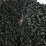 None Lace Wig 3c Afro Kinky Curly Hand Tied With Bangs