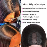 U Part Wig Brazilian Hair Straight