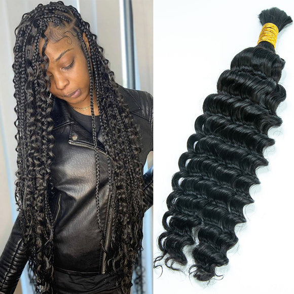 Deep Wave Bulk Hair Extensions for Braiding