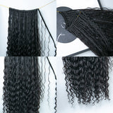 Crochet Boho Box Braids with Human Hair Curls 18 Inch