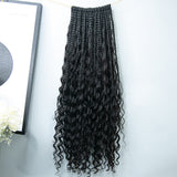 Crochet Boho Box Braids with Human Hair Curls 18 Inch