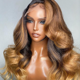 5x5 Lace Closure Wig Ombre Color Body Wave