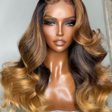 5x5 Lace Closure Wig Ombre Color Body Wave