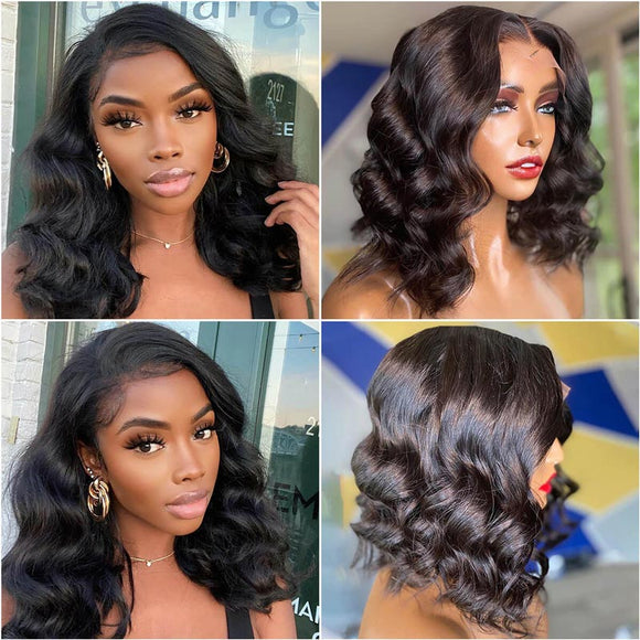 5x5 Lace Closure Bob Wig Short Body Wave