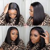 13x6 Transparent Lace Front Bob Wigs Straight