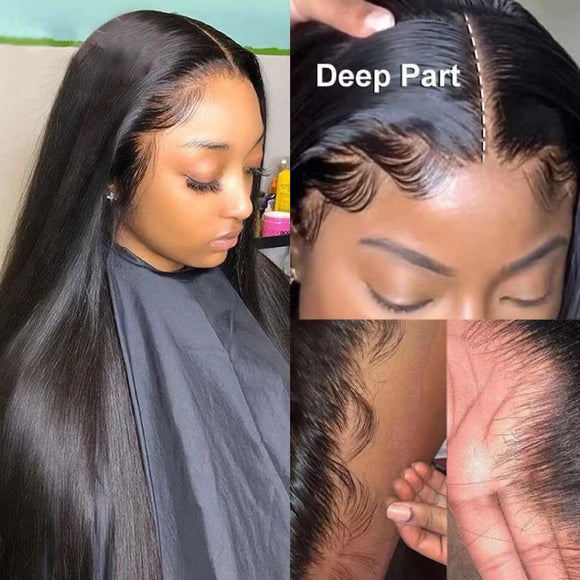 13x6 lace front wig straight Transparent lace