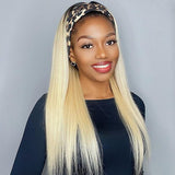 Lazy Girl Headband Wig Brazilian Hair 1B/613 Color Straight