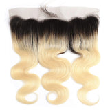 13x4 Lace Frontal Blonde color T1B/613 Body Wave