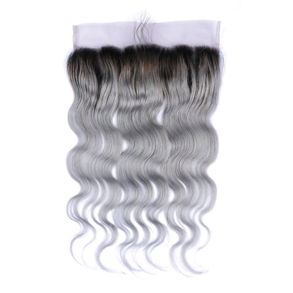 13x4 Lace Frontal T1B/gray Color Body Wave