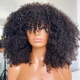 13x6 Transparent Lace Lace Front Wig 3c Afro Kinky Curly With Bang