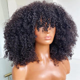 13x6 Transparent Lace Lace Front Wig 3c Afro Kinky Curly With Bang