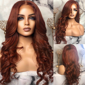 5x5 Lace Closure Wig Copper Color Body Wave