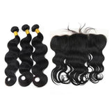 Brazilian Hair Bundles (3pcs) + Lace Frontal (1pc) Body Wave