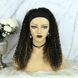 Lazy Girl Headband Wig Brazilian Hair Highlighted Ombre Color Deep Curly