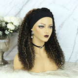 Lazy Girl Headband Wig Brazilian Hair Highlighted Ombre Color Deep Curly