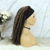 Lazy Girl Headband Wig Brazilian Hair Highlighted Ombre Color Deep Curly