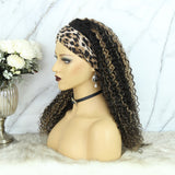 Lazy Girl Headband Wig Brazilian Hair Highlighted Ombre Color Deep Curly