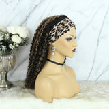 Lazy Girl Headband Wig Brazilian Hair Highlighted Ombre Color Deep Curly