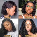 13x6 Lace Front Bob Wig 99J Color Deep Curly