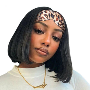 Lazy Girl Headband Wig Brazilian Hair Bob Silky Straight