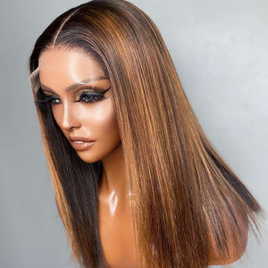 5x5 Lace Closure Wig highlight Color Straight