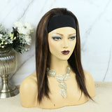 Lazy Girl Headband Wig Brazilian Hair Mix Color Highlights Straight