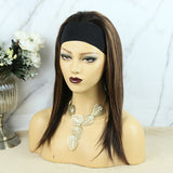 Lazy Girl Headband Wig Brazilian Hair Mix Color Highlights Straight