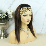 Lazy Girl Headband Wig Brazilian Hair Mix Color Highlights Straight