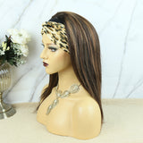 Lazy Girl Headband Wig Brazilian Hair Mix Color Highlights Straight