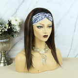 Lazy Girl Headband Wig Brazilian Hair Mix Color Highlights Straight