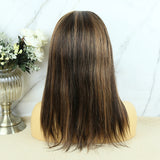 Lazy Girl Headband Wig Brazilian Hair Mix Color Highlights Straight