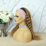 Lazy Girl Headband Wig Brazilian Hair #27 or T1B/27 Honey Blonde Deep Wave