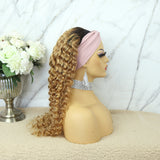 Lazy Girl Headband Wig Brazilian Hair #27 or T1B/27 Honey Blonde Deep Wave