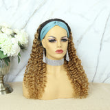 Lazy Girl Headband Wig Brazilian Hair #27 or T1B/27 Honey Blonde Deep Wave