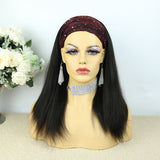 Lazy Girl Headband Wig Brazilian Hair Yaki Straight