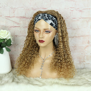 Lazy Girl Headband Wig Brazilian Hair #27 or T1B/27 Honey Blonde Deep Wave