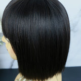 SALE:Full Machine Made Human Hair Bob Wig Straight With Bang