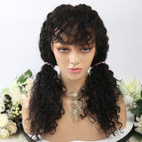 13X4 Lace Front Wig Deep Curly With Bangs