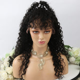 13X4 Lace Front Wig Deep Curly With Bangs