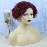 13X4 T Part Lace Front Wig 99J Color Pixie xx02