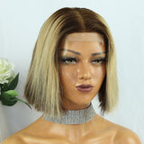 Clearance Sale 4x4 Lace Front Wigs Ombre Highlight Color Wig Straight