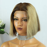 Clearance Sale 4x4 Lace Front Wigs Ombre Highlight Color Wig Straight