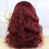 Clearance Sale 99J Burgundy Color 13x4 Lace Front Wigs Body Wave