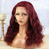 Clearance Sale 99J Burgundy Color 13x4 Lace Front Wigs Body Wave